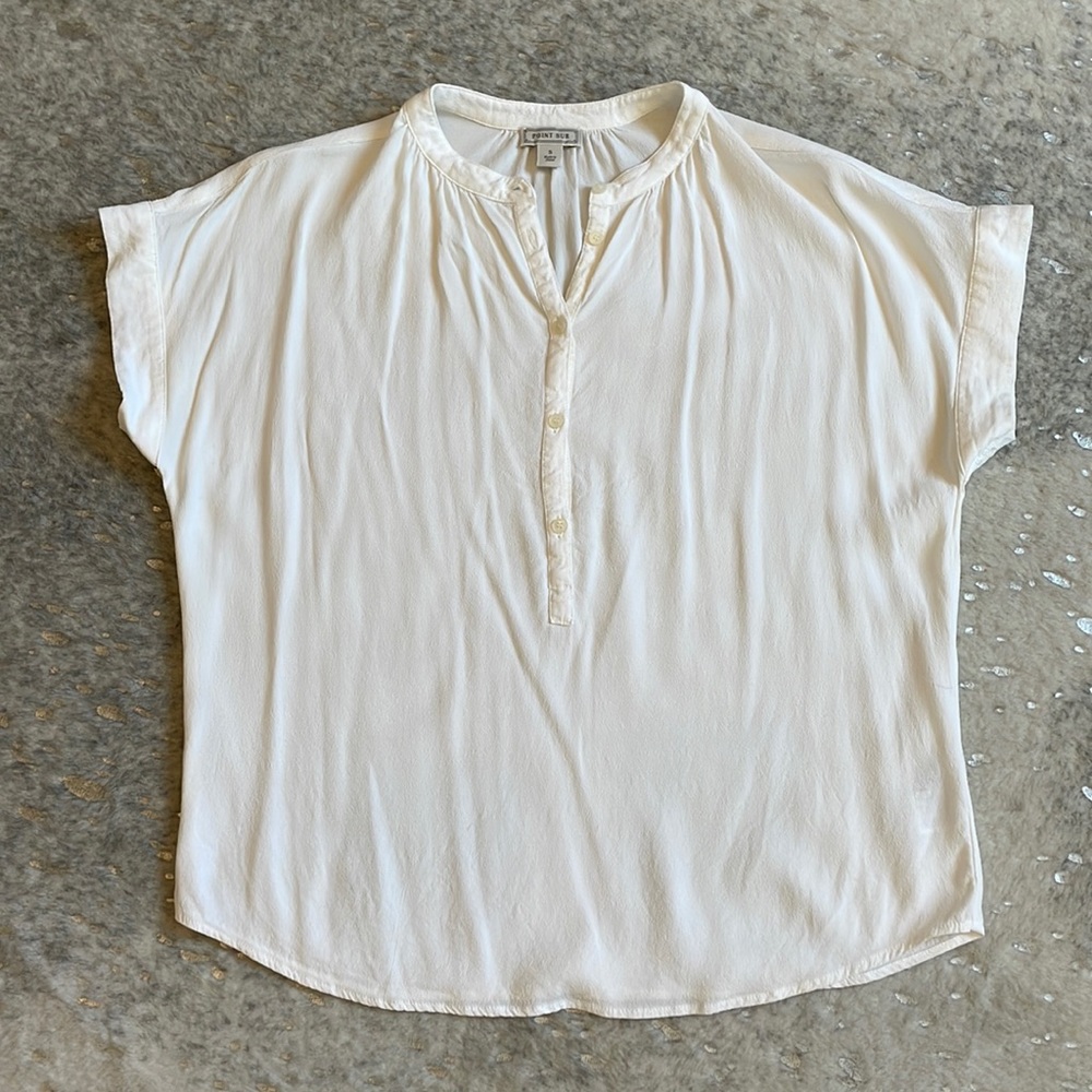 JCrew Point Sur Drapey Popover Blouse